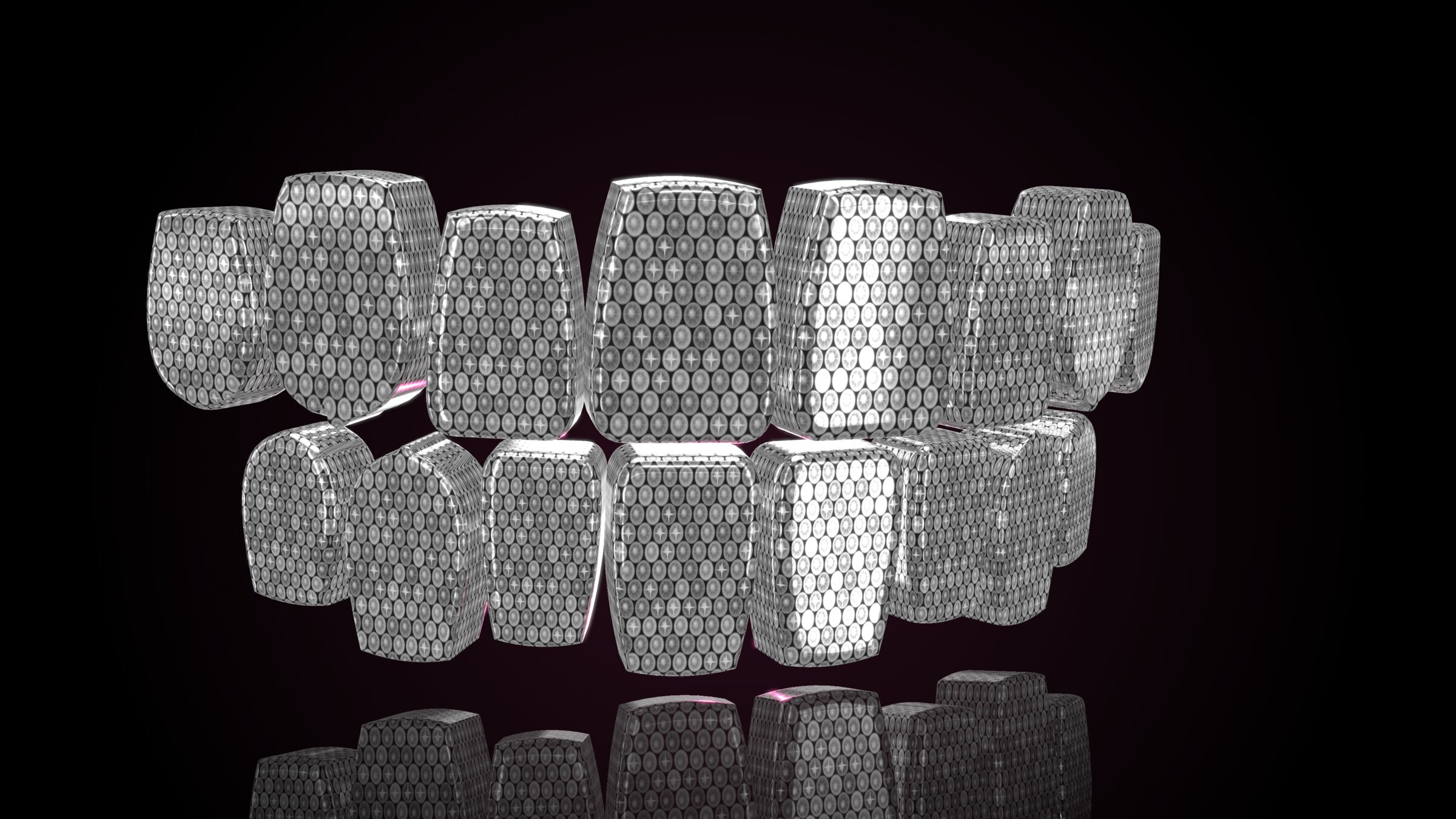 3D render of a fully iced top and bottom grill set